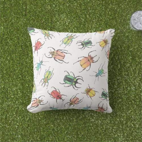 Love Bug Beetles Cute Outdoor Pillow