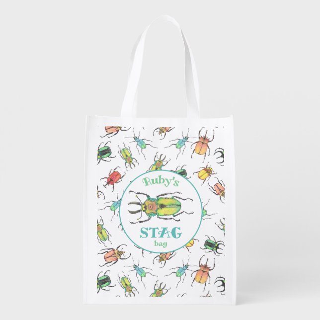 Love Bug Birthday Party Favor Grocery Bag (Back)