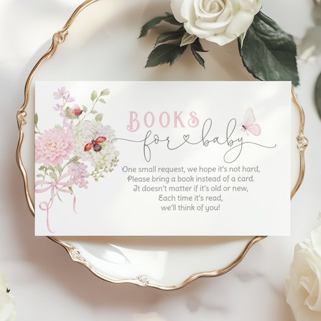 Love Bug Books for baby Wildflowers Pink Bow Enclosure Card (Creator Uploaded)