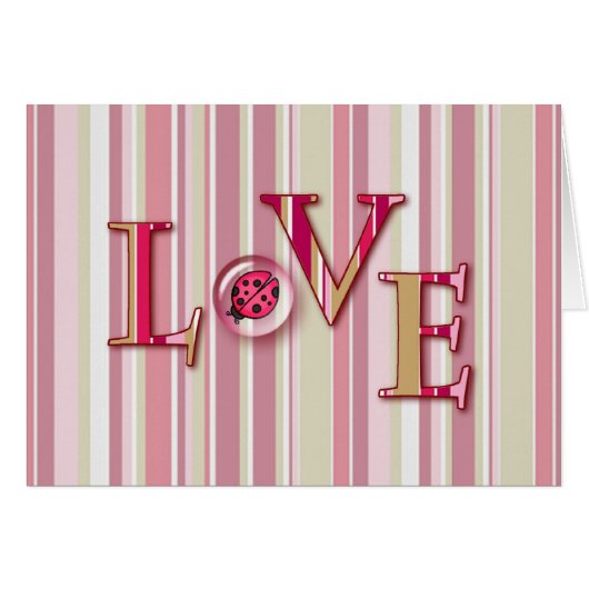 LOVE BUG BUBBLE & STRIPES by SHARON SHARPE Cards (Front Horizontal)