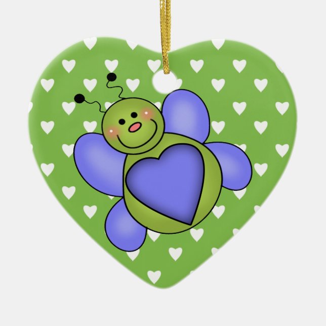 Love Bug Ceramic Ornament (Front)