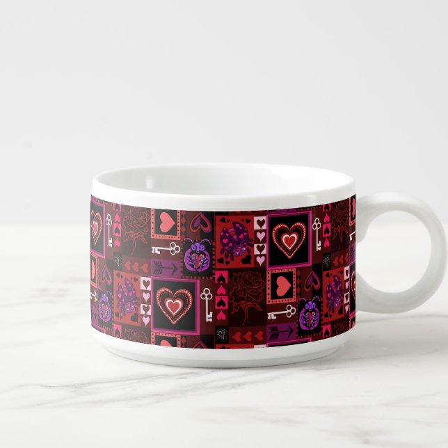 Love Bug & Cute Hearts Pattern  Bowl (Left)