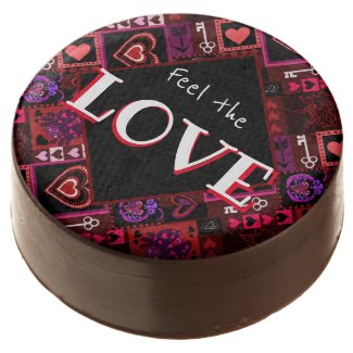 Love Bug & Cute Hearts Pattern Chocolate Covered Oreo