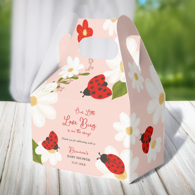 Love bug cute ladybug baby shower personalized favor boxes (Love bug cute ladybug baby shower personalized favor boxes ladybug baby shower favors printed boxes)