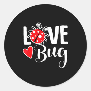 Love Bug Cute Valentine's Day Party Ladybug Classic Round Sticker