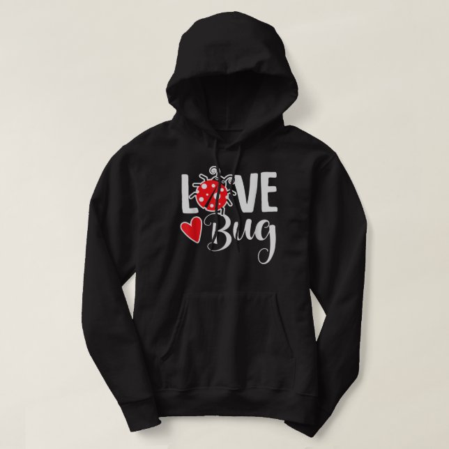 Love Bug Cute Valentine's Day Party Ladybug Hoodie (Design Front)