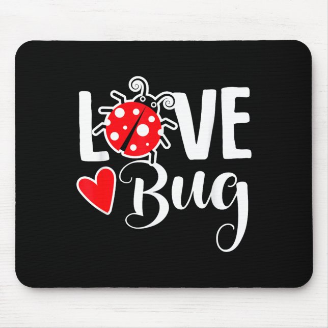 Love Bug Cute Valentine's Day Party Ladybug  Mouse Pad (Front)