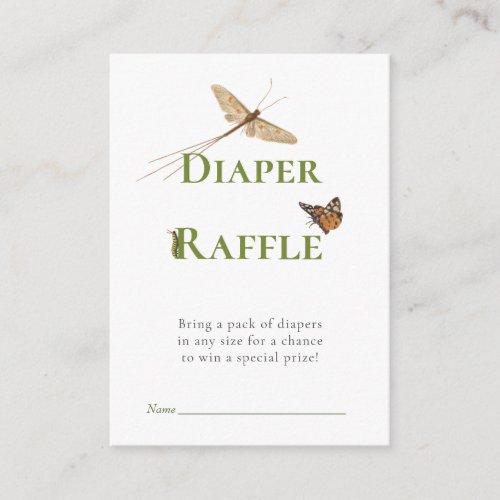 Love Bug Diaper Raffle Baby Shower Insert Card
