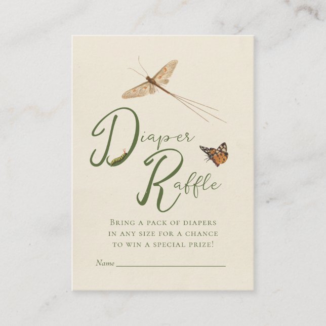 Love Bug Diaper Raffle Baby Shower Insert Card (Front)