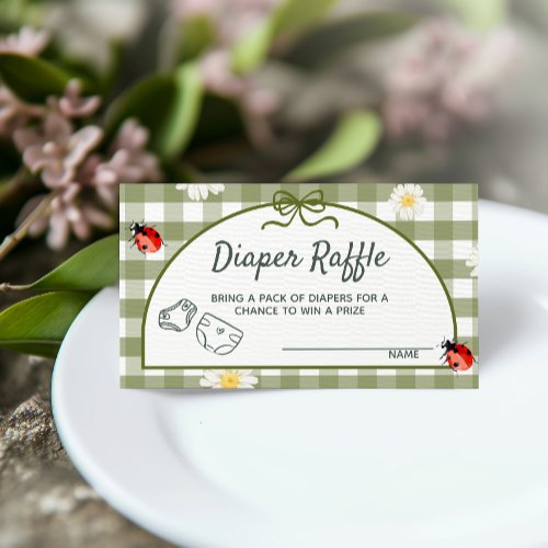 Love Bug Diaper Raffle Ticket Enclosure Card