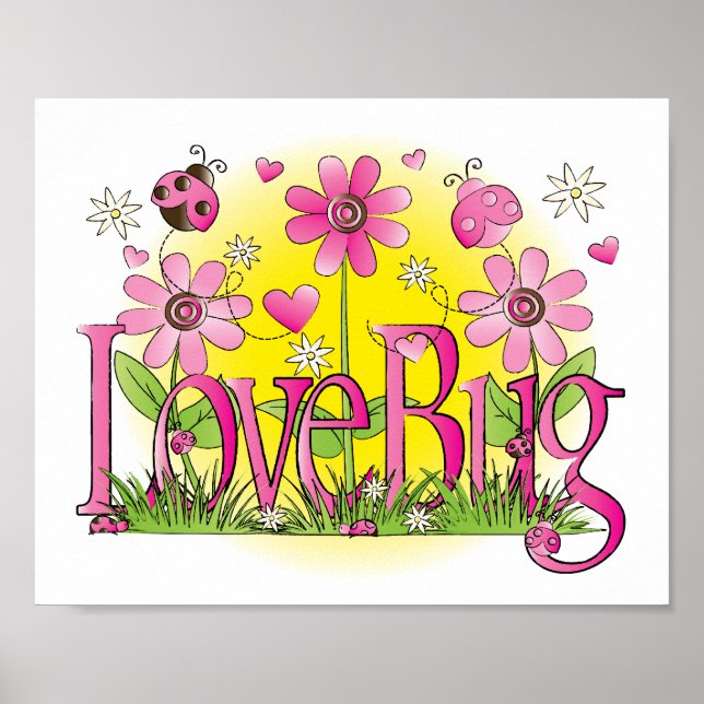 Love Bug Lady Bug Girls Room Wall Art (Front)