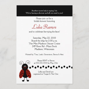 Love Bug Ladybug 5x7 Bridal Shower Invite