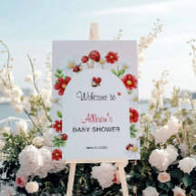 Love Bug Ladybug Baby Shower Arch Floral Welcome