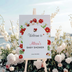 Love Bug Ladybug Baby Shower Arch Floral Welcome Foam Board