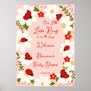 Love bug ladybug baby shower welcome sign
