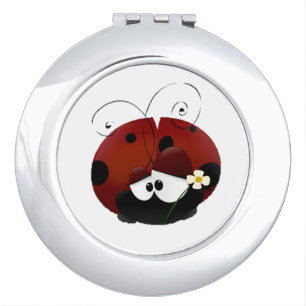 Love Bug Ladybug, Cute Cartoon Valentine’s Day Compact Mirror