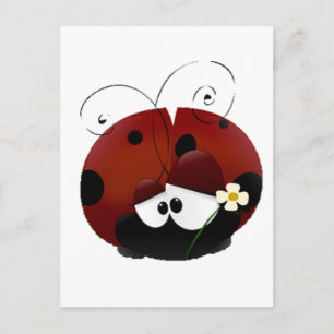 Love Bug Ladybug, Cute Cartoon Valentine’s Day Holiday Postcard