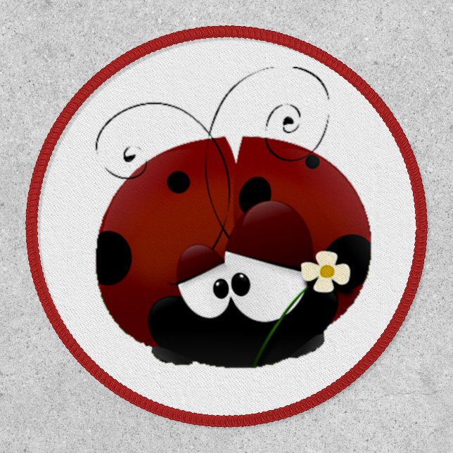 Love Bug Ladybug, Cute Cartoon Valentine’s Day Patch (Front)