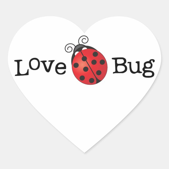 Love Bug - Ladybug Heart Sticker (Front)