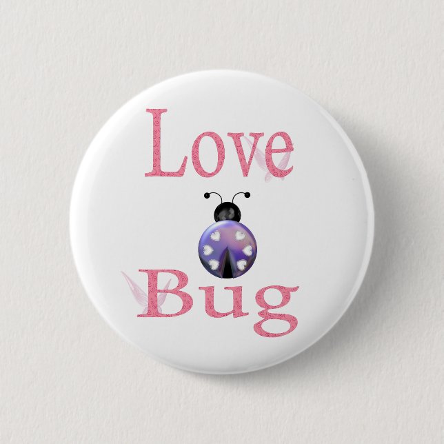 love bug purple pinback button (Front)