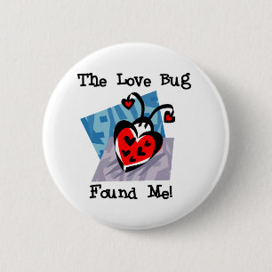 Love Bug Valentine Tshirts and Gifts Button