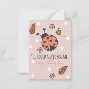 Love Bug Valentines Day Note Card