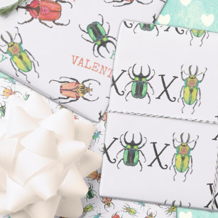 Love Bug Valentine's Day Wrapping Paper Sheets