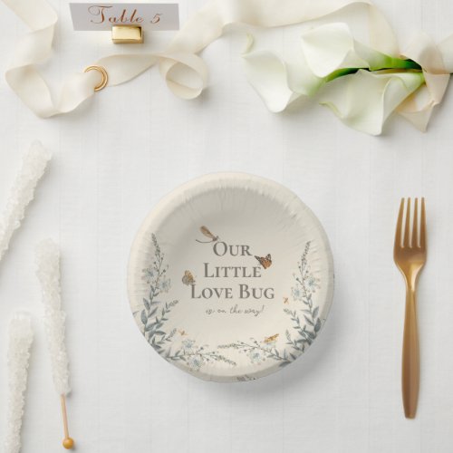 Love Bug Wildflower Boho Baby Shower Paper Bowls