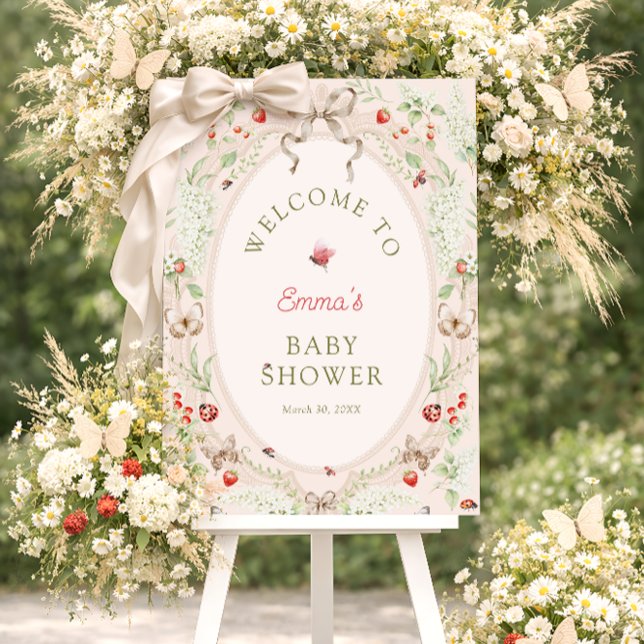 Love Bug Wildflower Boho Baby Shower Welcome  Foam Board (Creator Uploaded)