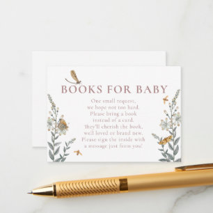 Love Bug Wildflower Books for Baby Shower Enclosure Card