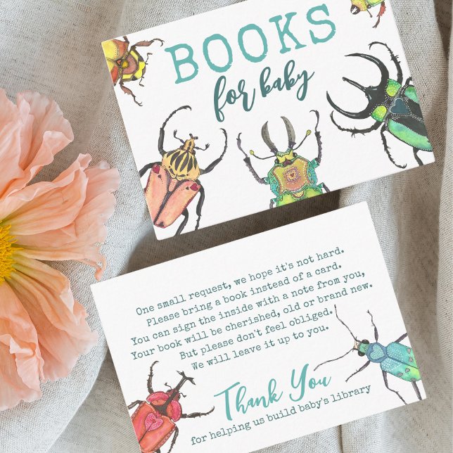 Love Bugs Baby Shower Books for Baby Request Enclosure Card (Creator Uploaded)