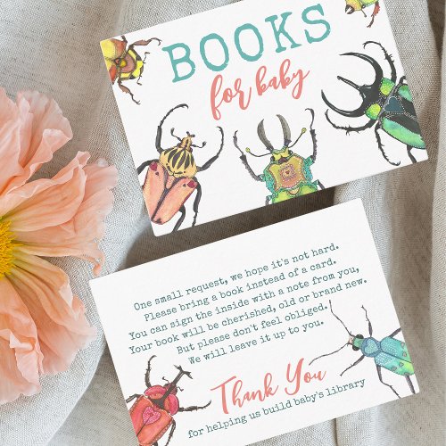 Love Bugs Baby Shower Books for Baby Request Enclosure Card