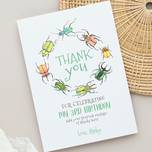 Love Bugs Beetles Thank You Card