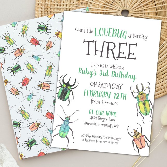 Love Bugs Birthday Kids Invitation (Creator Uploaded)