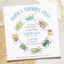Love Bugs Circle Watercolor Beetles Birthday Invitation
