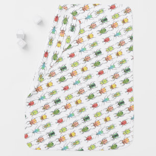 Love Bugs Colorful Beetles Patterned Baby Blanket