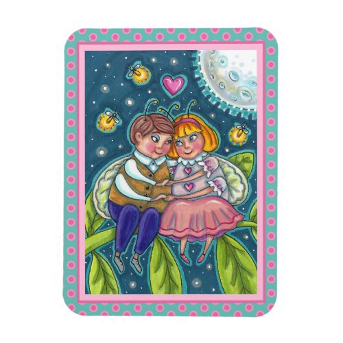 LOVE BUGS FIREFLIES  FULL MOON CUTE VALENTINE MAGNET