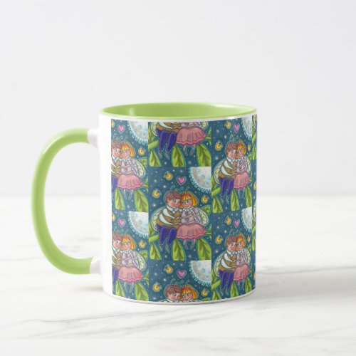 LOVE BUGS FIREFLIES  FULL MOON CUTE VALENTINE MUG