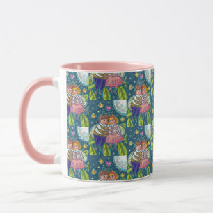 LOVE BUGS, FIREFLIES & FULL MOON, CUTE VALENTINE MUG