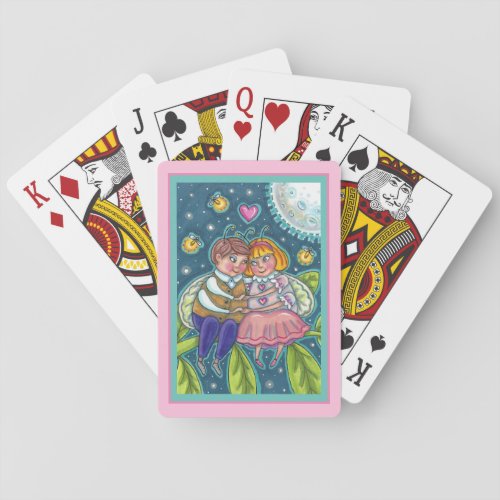 LOVE BUGS FIREFLIES  FULL MOON CUTE VALENTINE PLAYING CARDS