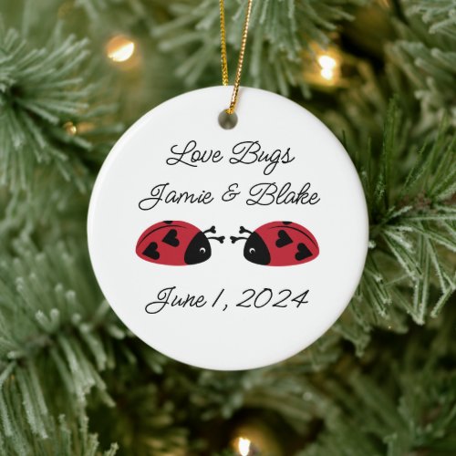 Love Bugs Personalize Ceramic Ornament