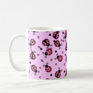 Love Bugs Pink Ladybugs Coffee Mug