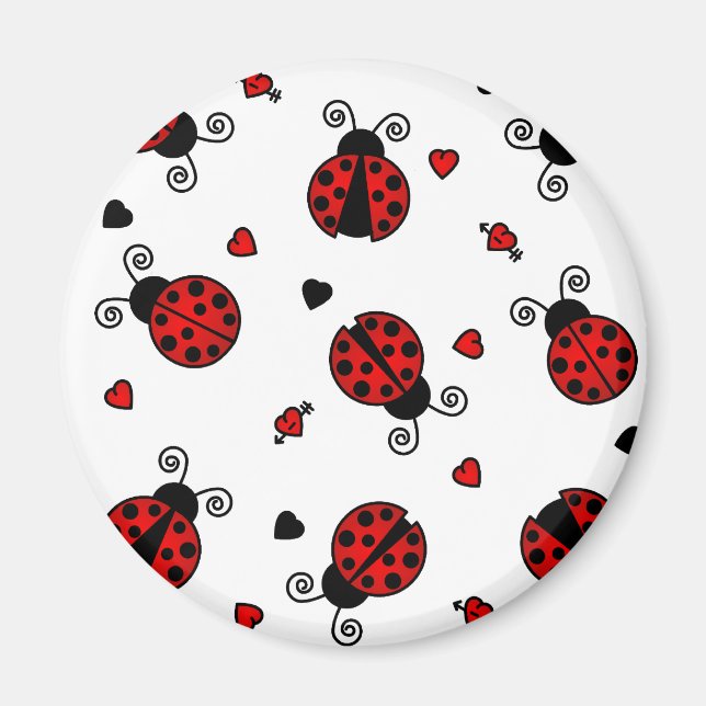 Love Bugs Red Ladybugs Magnet (Front)