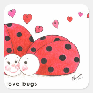 Love Bugs Square Sticker