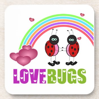 Love Bugs Valentine's Day Cork Coaster by stopnbuy at Zazzle