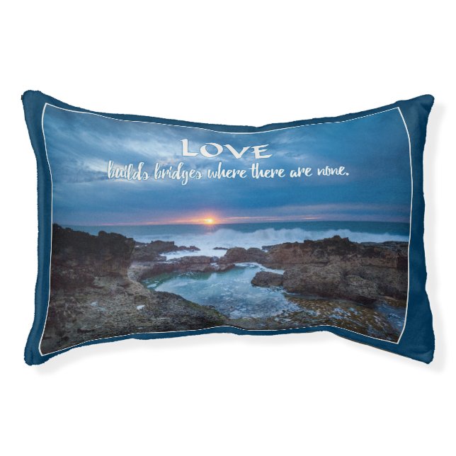 Love Builds Bridges dog beds (Front)
