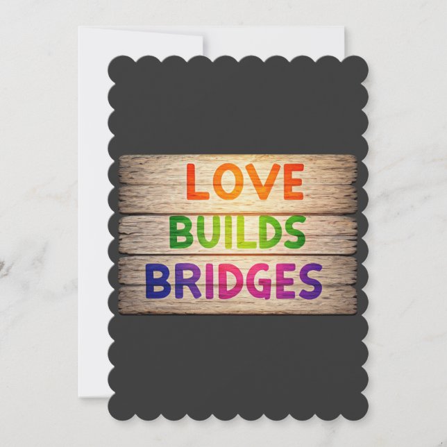 Love builds bridges invitation (Front)