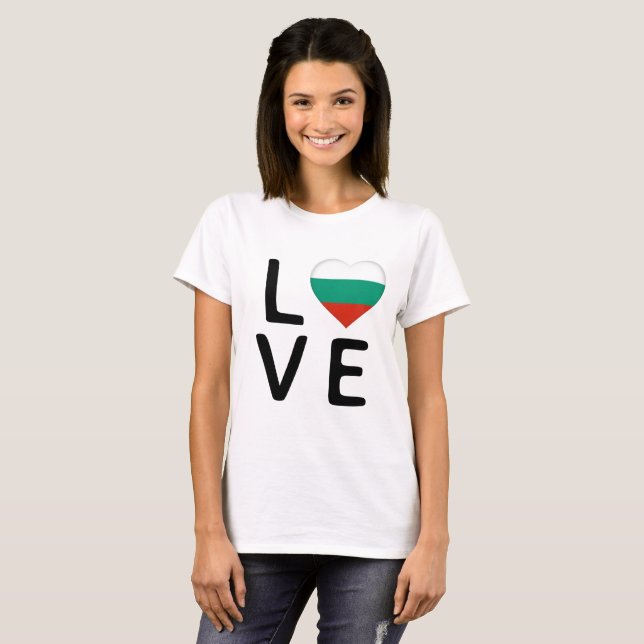 Love - Bulgaria Flag T-Shirt (Front Full)