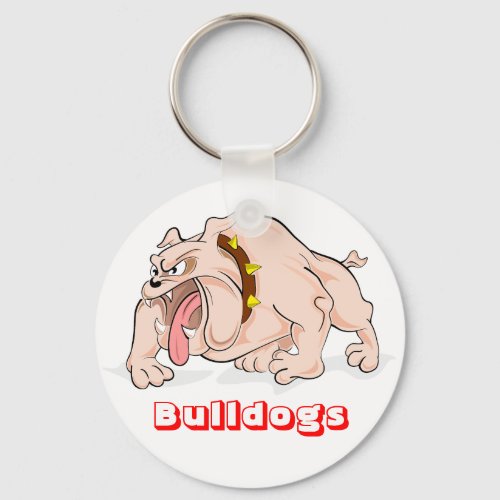 Love Bulldogs Cartoon Bulldog Puppy Dog Keychain