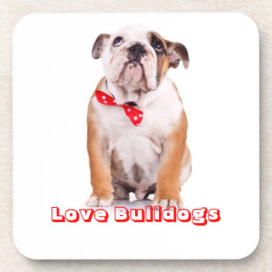 Love Bulldogs English Bulldog Puppy Dog Coaster